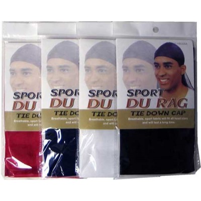DURAG TIE DOWN CAP ALL COLORS, STRETCHY, STRETCHABLE & FITS ALL SIZES 1CT